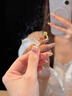 中國黃金六爪黃金戒指女款托帕石求婚鉆戒七夕情人節禮物送女友老婆生日 足金六爪女戒【今/次日達】 曬單實拍圖