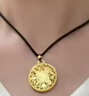 中國黃金（CHINA GOLD）八寶羅盤黃金項鏈女999足金吊墜七夕情人節禮物送女朋友老婆 黃金吊墜約2g【配黑繩】 曬單實拍圖