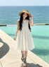 G.duck小黃鴨公主裙女童白色連衣裙夏季新款兒童禮服裙飛飛袖女孩網紗裙 米白色 120 建議5~6歲【110-120cm】cm 曬單實拍圖