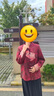 俞兆林（YUZHAOLIN）媽媽秋裝中老年女裝奶奶時尚潮流外套老太太唐裝老年人秋季上衣服 03紅色加絨版+黑色加絨褲 XL 建議(85-100斤) 曬單實拍圖