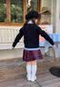 英氏（YEEHOO）兒童毛衣男女童針織羊毛開衫秋冬季保暖加厚上衣中大童裝26新款 復古韻律3【100%綿羊毛】 深藍女 150 曬單實拍圖