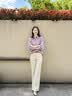 NAOTIEA納奧蒂爾小帆船純色翻領長袖燈芯絨襯衫女2026春秋新款POLO衫 紫色 M （建議90-125斤） 曬單實拍圖