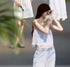 ubras七夕情人節(jié)禮物26新款劉雯同款帶胸墊內(nèi)衣女吊帶背心女夏上衣 本白色【浪花領(lǐng)】 M （A-C杯） 曬單實拍圖