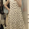 茵曼（INMAN）法式V領無袖波點印花背心連衣裙2026夏季女裝新款寬松A字長裙 杏色波點 M 曬單實拍圖