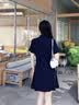 DKNY時(shí)尚學(xué)院風(fēng)短袖POLO領(lǐng)裙子女百褶下擺女式連衣裙 曬單實(shí)拍圖