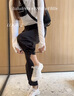 lululemon丨WovenAir 女士可調(diào)節(jié)褲腳高腰運(yùn)動(dòng)褲 LW5HTQA 黑色 S 曬單實(shí)拍圖