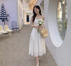 香影法式白月光吊帶連衣裙女2026夏季新款修身顯瘦無袖初戀小白裙 鷺白 S 155/80A/85-95斤 曬單實拍圖