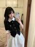 鳳蝶兒連衣裙子女裝2026年夏季新款韓版甜美學院miu系千金獨特漂亮絕美 上衣+裙子 S 曬單實拍圖