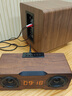 國立M8C木質超重低音炮藍牙音箱大功率家用電腦桌面音響帶時鐘可插卡U盤收音機 低音炮加藍牙音箱【深棕木色】 曬單實拍圖