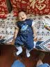 巴厘小豬男寶寶連體衣夏季薄款小男孩無袖坎肩哈衣小月齡外出夏裝嬰兒衣服 夜色藍 90cm 曬單實拍圖