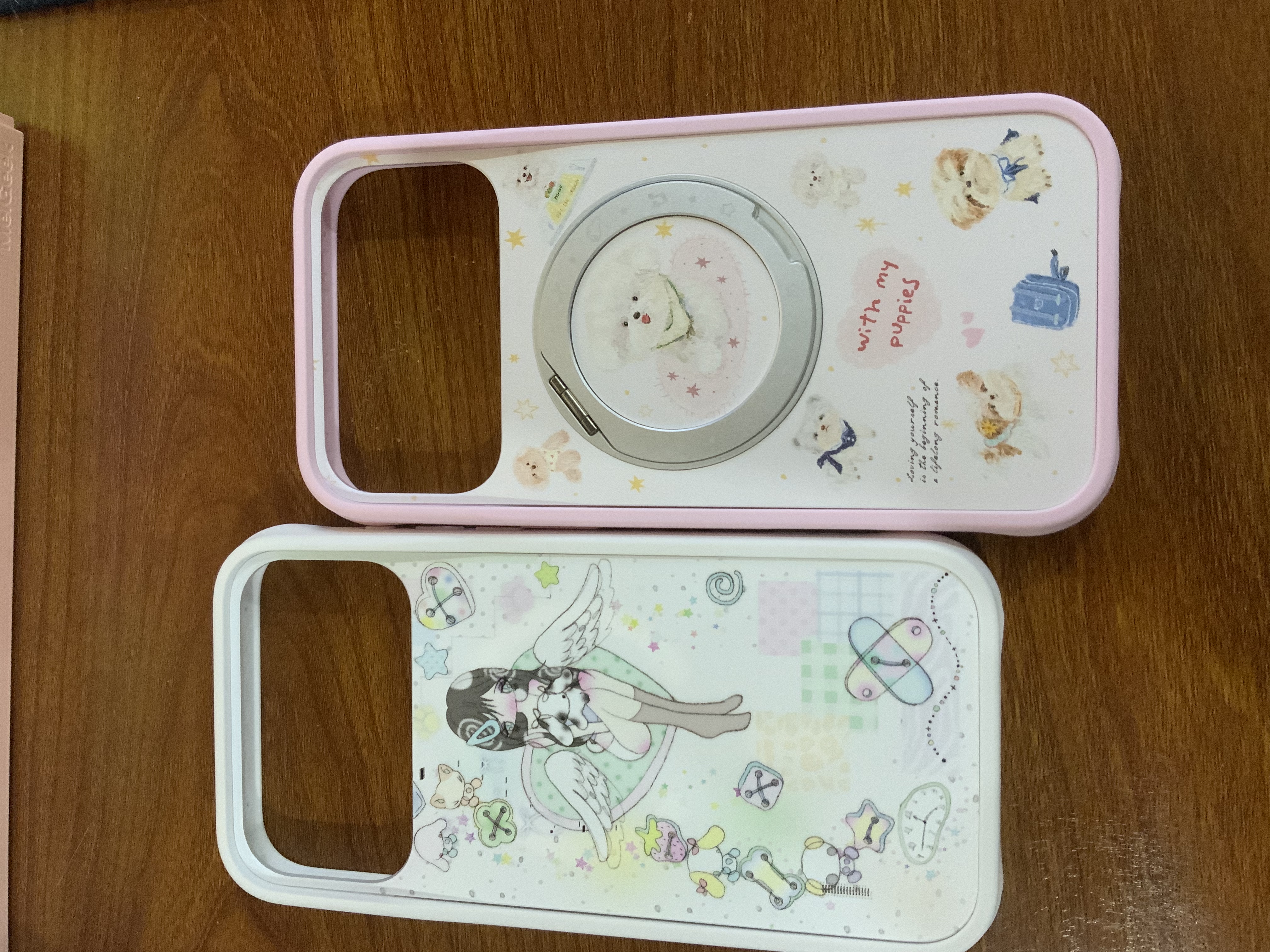 FUNNYRICH新款超漂亮液態(tài)硅膠支架殼小狗幼稚園系列適用iPhone17/16ProMax手機(jī)殼蘋(píng)果Air保護(hù)套15磁吸女掛繩 愛(ài)心小狗貼貼-櫻花粉（支架款） iPhone 17 Pro Max 曬單實(shí)拍圖