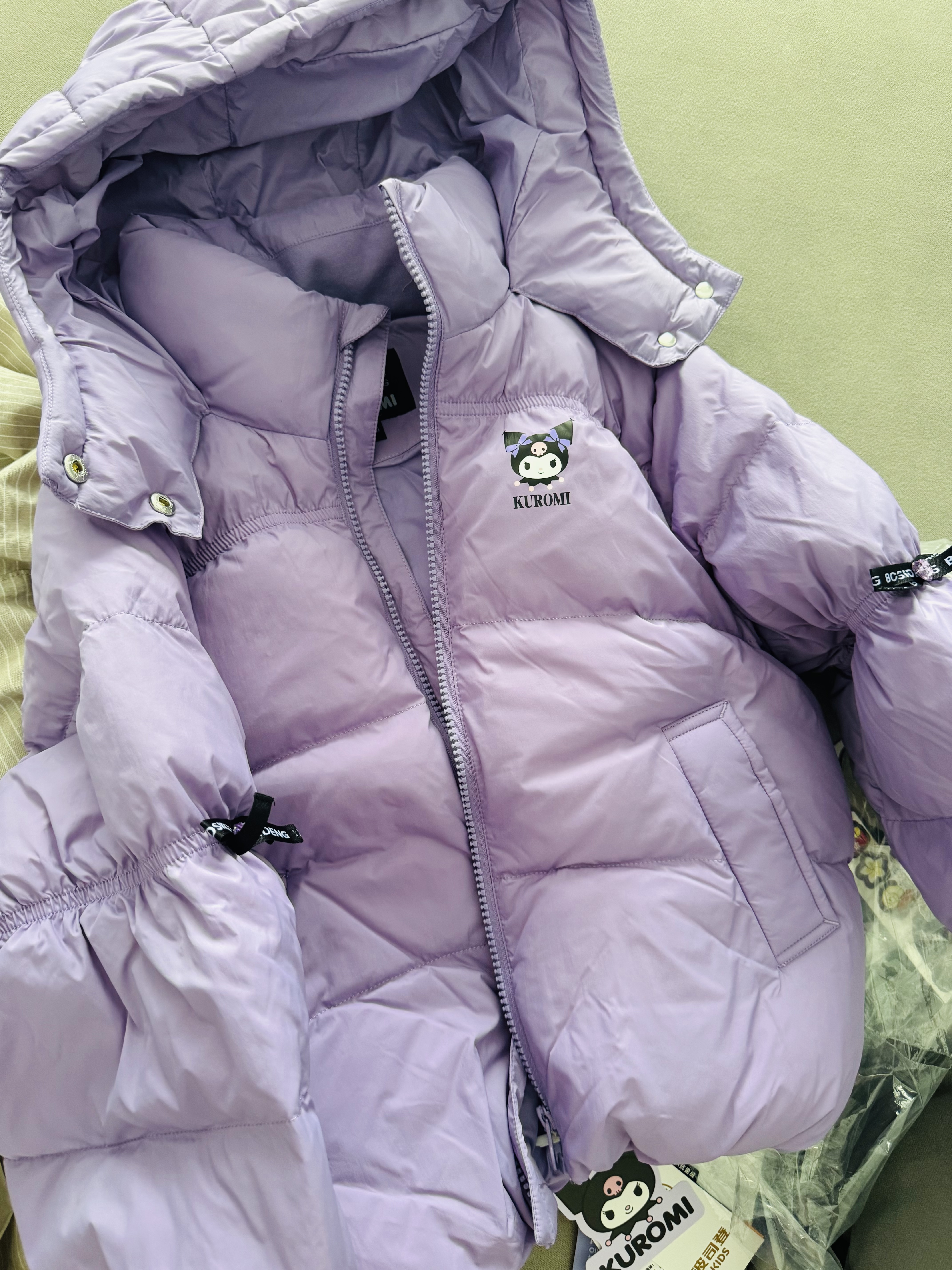 波司登反季兒童羽絨服5A抗菌面料庫洛米聯(lián)名短款加厚防寒外套 曬單實拍圖