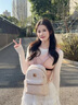 喵小姐（MISSMIAO）七夕情人節(jié)禮物送女友背包女新款韓版休閑甜美洋氣可愛學生雙肩包 粉色-禮盒裝【送花束+掛飾+賀卡】生日禮物送女友 女生禮物輕奢小眾，七夕情人節(jié)生日禮物 曬單實拍圖