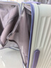 森馬（Semir）前開蓋行李箱寬拉桿密碼箱拉鏈大容量旅行登機箱剎車萬向輪拉桿箱 白紫色【干濕分離+減震剎車輪】 26英寸 -PC材質 曬單實拍圖