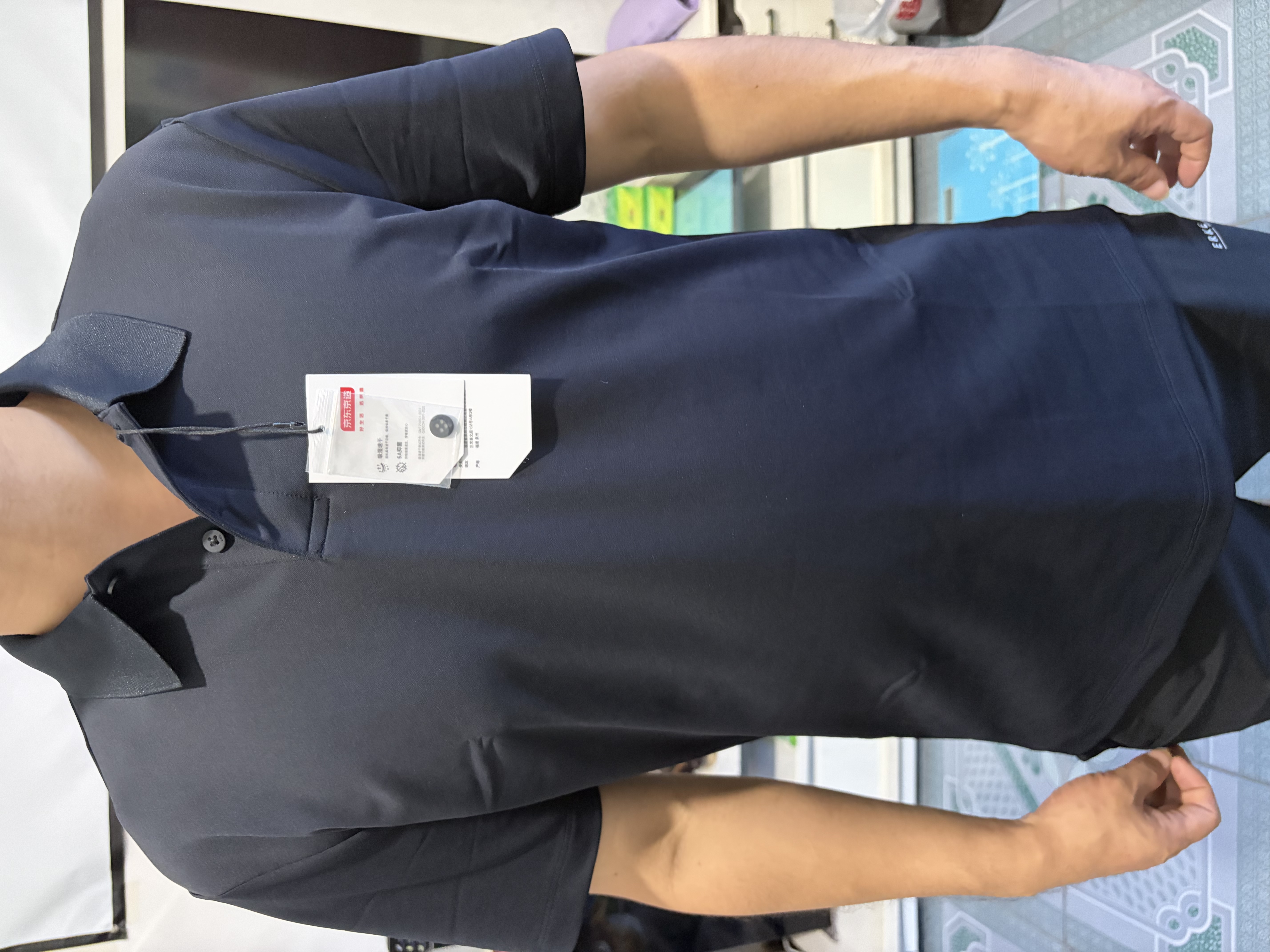 京東京造干爽polo衫男短袖男士t恤春夏新款透氣運(yùn)動(dòng)休閑輕商務(wù)上衣 雅黑 M 曬單實(shí)拍圖