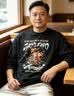 JEEP SPIRIT美式重磅圓領衛衣男2026秋季寬松休閑長袖t恤男打底衫上衣服男裝 黑色【奢級甄選】 M （適合115斤以內） 曬單實拍圖