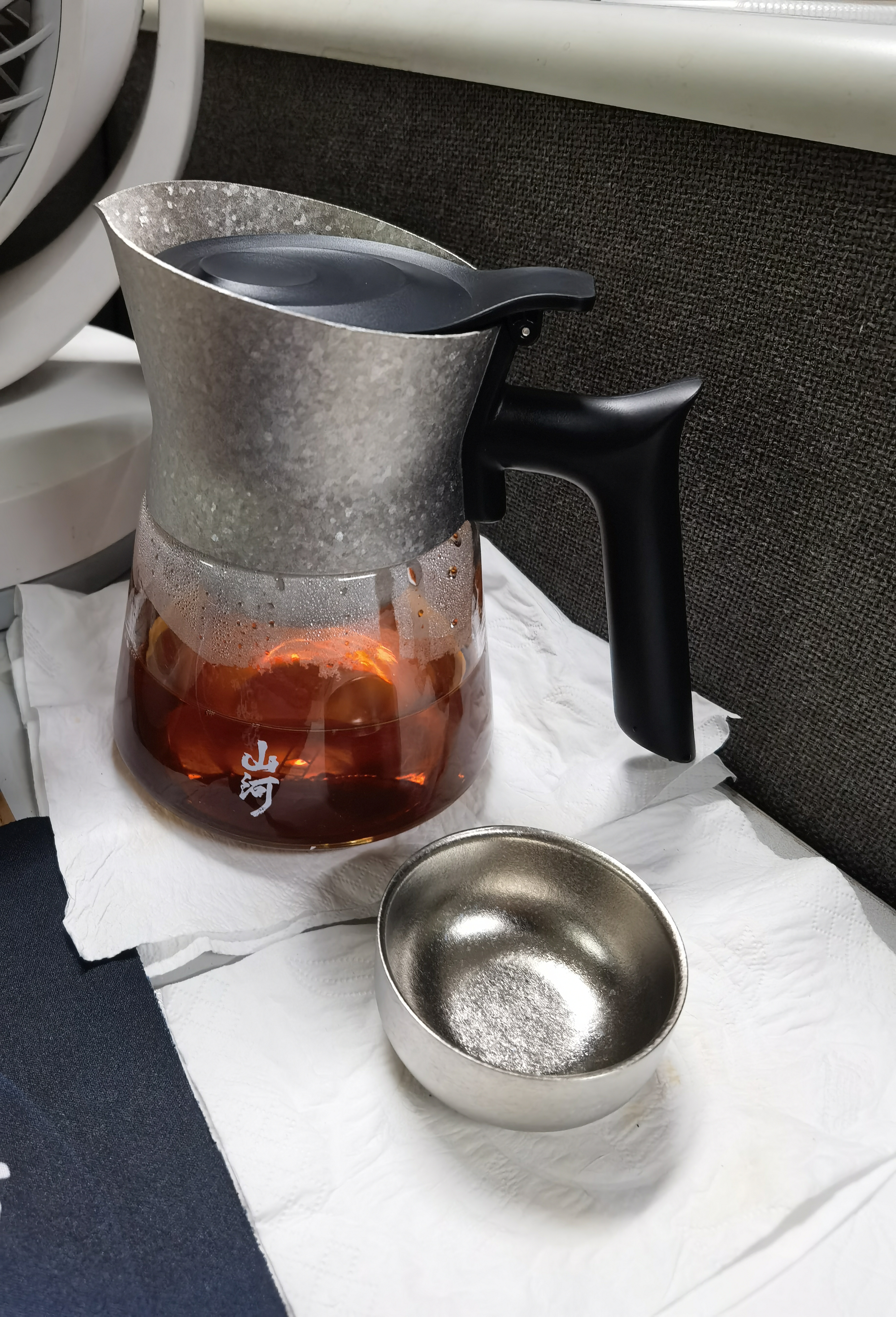 入一山河飄逸壺純鈦結晶泡茶家用玻璃泡茶壺2025新款茶水分離飄逸杯 純鈦結晶 600ml【限時贈送純鈦對杯2只】 曬單實拍圖