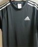 adidas純棉休閑三條紋針織運(yùn)動(dòng)圓領(lǐng)正肩短袖T恤上衣男夏阿迪達(dá)斯   黑色/白   2XL 曬單實(shí)拍圖