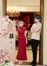 泰勒馬丁紅色無袖旗袍女立領繡花開叉婚宴禮服新娘訂婚回門敬酒中式連衣裙 H110 M 曬單實拍圖
