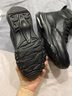 奢侈男鞋品牌馬丁靴2025秋冬新款真皮高幫運動(dòng)鞋韓版加絨鞋子男士 黑色加絨款 40 曬單實(shí)拍圖