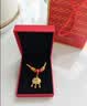 中國黃金（CHINA GOLD）平安鎖黃金吊墜男女足金長命鎖項鏈掛墜情人節送生日禮物嬰兒寶寶 【京速達】平安鎖吊墜+4金珠【紅繩】約1.9g 曬單實拍圖