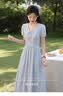 鹿向南氣質藍色連衣裙女夏新款高級法式漂亮好看裙子 藍色 連衣裙 M 曬單實拍圖
