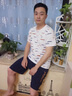 金立芬（JINLIFEN）睡衣男夏季短袖純棉薄款運動(dòng)青年居家服套裝可外穿家居服 106圖片色 L碼/120斤-140斤 曬單實(shí)拍圖
