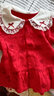 寶然嬰兒漢服套裝女寶公主服兒童套裝周歲禮服紅色喜慶寶寶拜年服6773 紅色【春秋款套裝，建議26度穿】 100cm 曬單實拍圖