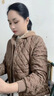 菱形格秋冬輕薄棉衣外套女款連帽保暖純色棉服寬松短款小棉襖上衣 咖啡色 XL 106-120斤 曬單實拍圖