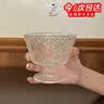 豐美斯豎紋甜品矮腳碗ins風創意水果冰淇淋酸奶杯玻璃家用女布丁雪糕碗 海棠花雪糕杯2個裝 曬單實拍圖