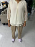 俞兆林（YUZHAOLIN）貴夫人媽媽秋裝襯衫2026新款雪紡小衫套裝中老年女春夏上衣兩件套 FHD0232223 米色單上衣 XL 推薦105斤以下 曬單實(shí)拍圖