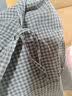 MUJI 女式強捻短袖罩衫t恤上衣女款女裝純棉女士26年夏季新品BC2T1C6A 棕色格紋 M 160/84A 曬單實拍圖