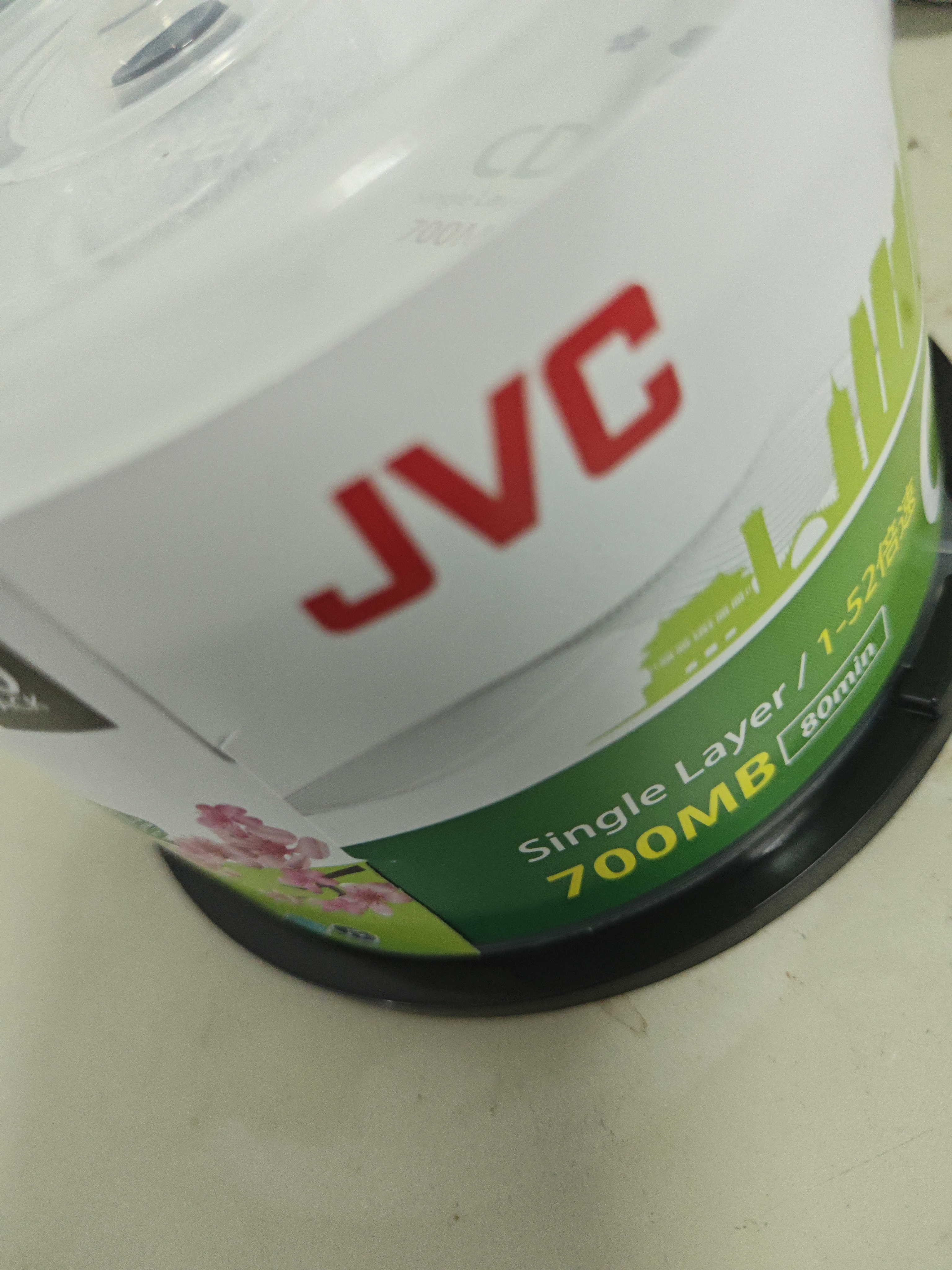 杰偉世（JVC） CD-R空白光盤/刻錄盤/cd錄音光盤空白 52速高速刻錄 700MB 桶裝50片 曬單實拍圖