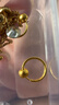 中國(guó)黃金（CHINA GOLD）黃金耳釘女簡(jiǎn)約百搭圓珠素圈耳環(huán)養(yǎng)耳洞耳飾七夕情人節(jié)禮物送女友 【今/次日達(dá)】圓珠素圈耳環(huán) 約0.4g 曬單實(shí)拍圖
