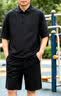 JEEP SPIRIT中國風男裝男士唐裝套裝香云紗真絲唐裝短袖T恤長褲男2026夏季 黑色 套裝 2XL 曬單實拍圖
