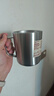 MUJI 不銹鋼 雙層馬克杯 水杯杯子帶把手桌面 家用 銀色L  510ml 曬單實拍圖