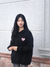 Halo Queen衛(wèi)衣女春秋連帽愛心設(shè)計感口袋時尚百搭套頭帽衫新品H143W1058 曬單實拍圖