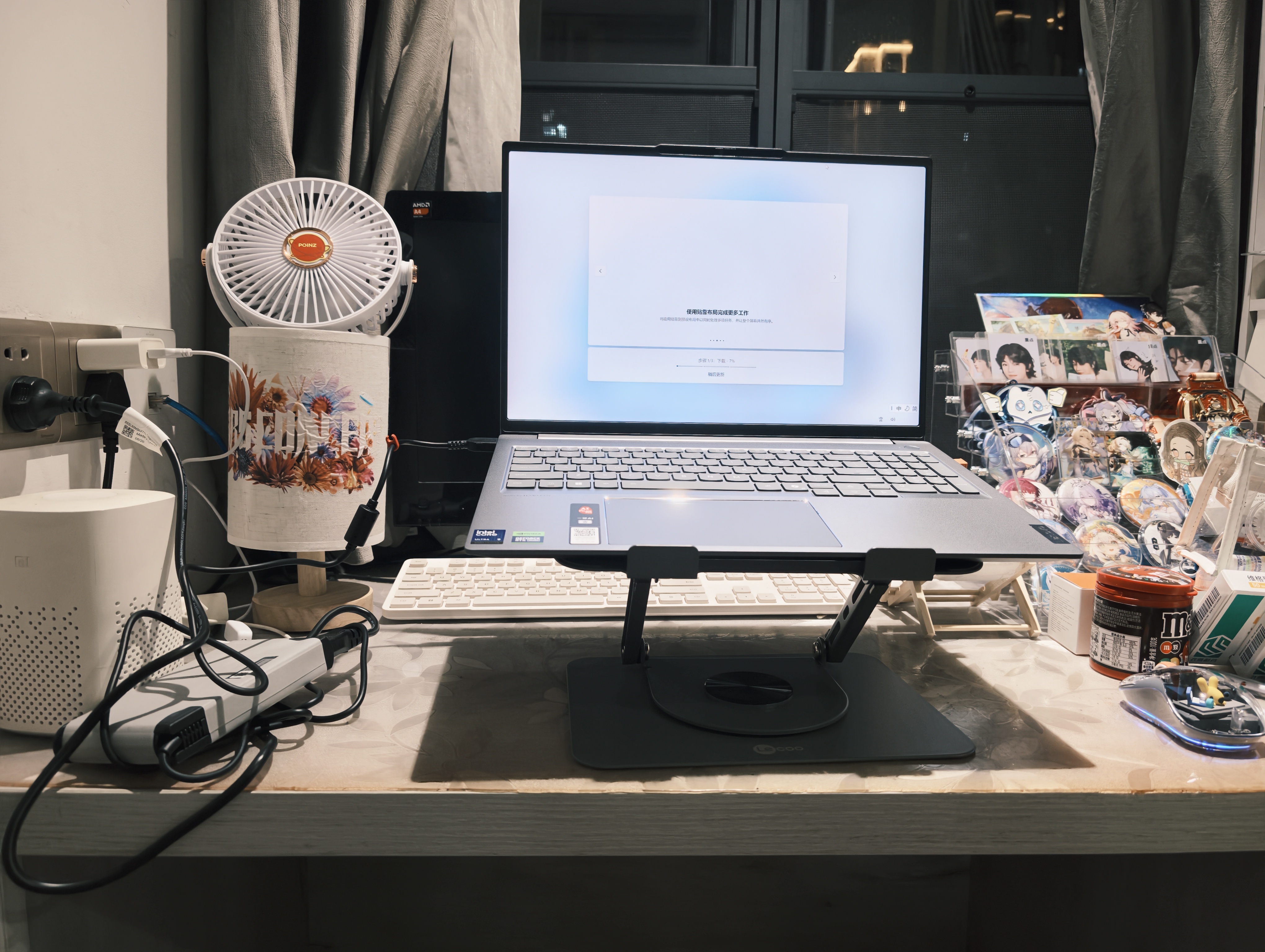 來酷（Lecoo）筆記本電腦支架平板散熱器360°旋轉無極升降折疊適用Apple拯救者斗戰者便攜立式托架子LS101 曬單實拍圖