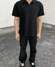 黑盒白cleanfit短袖polo衫男士夏季款重磅美式正肩半袖t恤HHB28黑色XL 曬單實拍圖