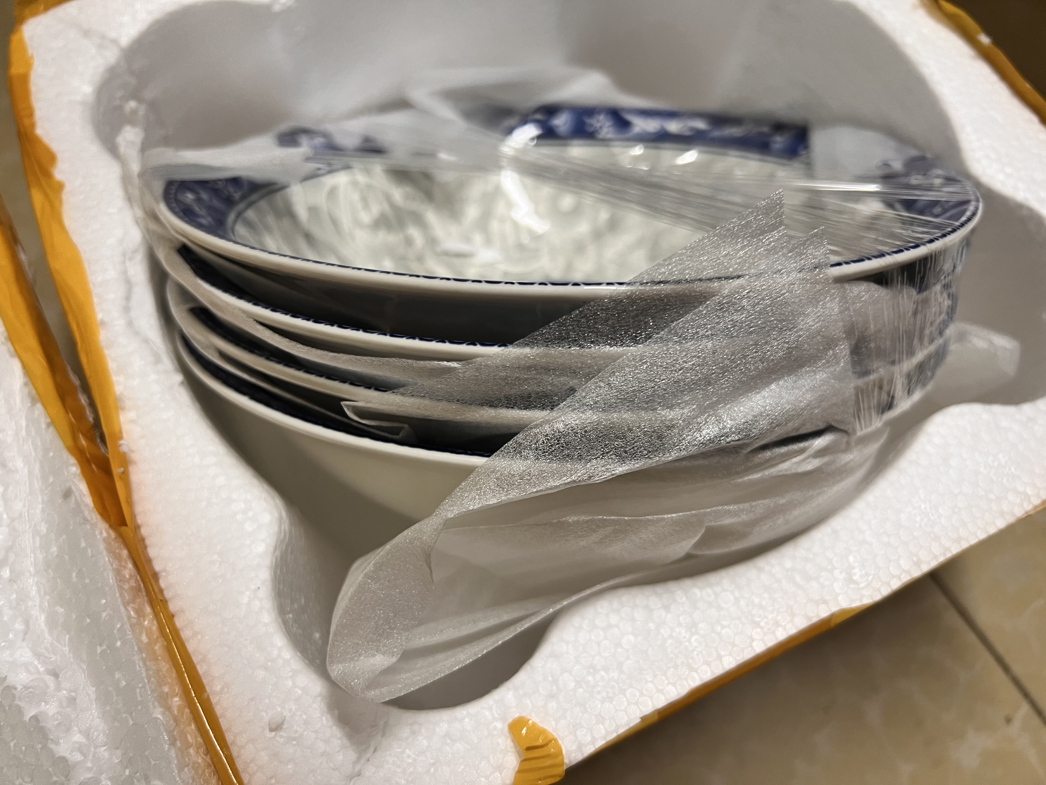青花瓷8英寸斗碗家用顏值陶瓷餐具面碗湯碗瓷碗微波爐大碗魚盤 2只青花瓷8英寸斗碗 曬單實拍圖