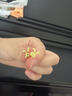 中國黃金（CHINA GOLD）足金999萌兔黃金耳釘碎碎金耳飾耳扣送女友老婆七夕情人節(jié)禮物 碎碎冰萌兔耳釘 重約1g【免費刻字/代寫賀卡】 曬單實拍圖