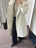 艾萊依女裝90鵝絨服長款風衣羽絨服可脫卸圍巾收腰顯瘦加厚外套女 乳灰米-升級款 XS 【建議80-110斤】150 曬單實拍圖