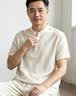 花花公子（PLAYBOY）中國風亞麻短袖t恤男2026夏季薄款半袖立領中式男裝體恤衫潮流 米色雅奢甄選 S 80-100雅奢甄選 曬單實拍圖