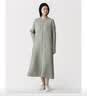 MUJI 女式 漢麻水洗 長袖襯衫連衣裙 女裝裙子 26年春季 BC2R2A6S 煙熏綠色 L （165/88A） 曬單實拍圖