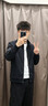 羅蒙衛(wèi)衣男士秋季商務休閑百搭開衫行政夾克立領上衣外套SL95黑XL 曬單實拍圖