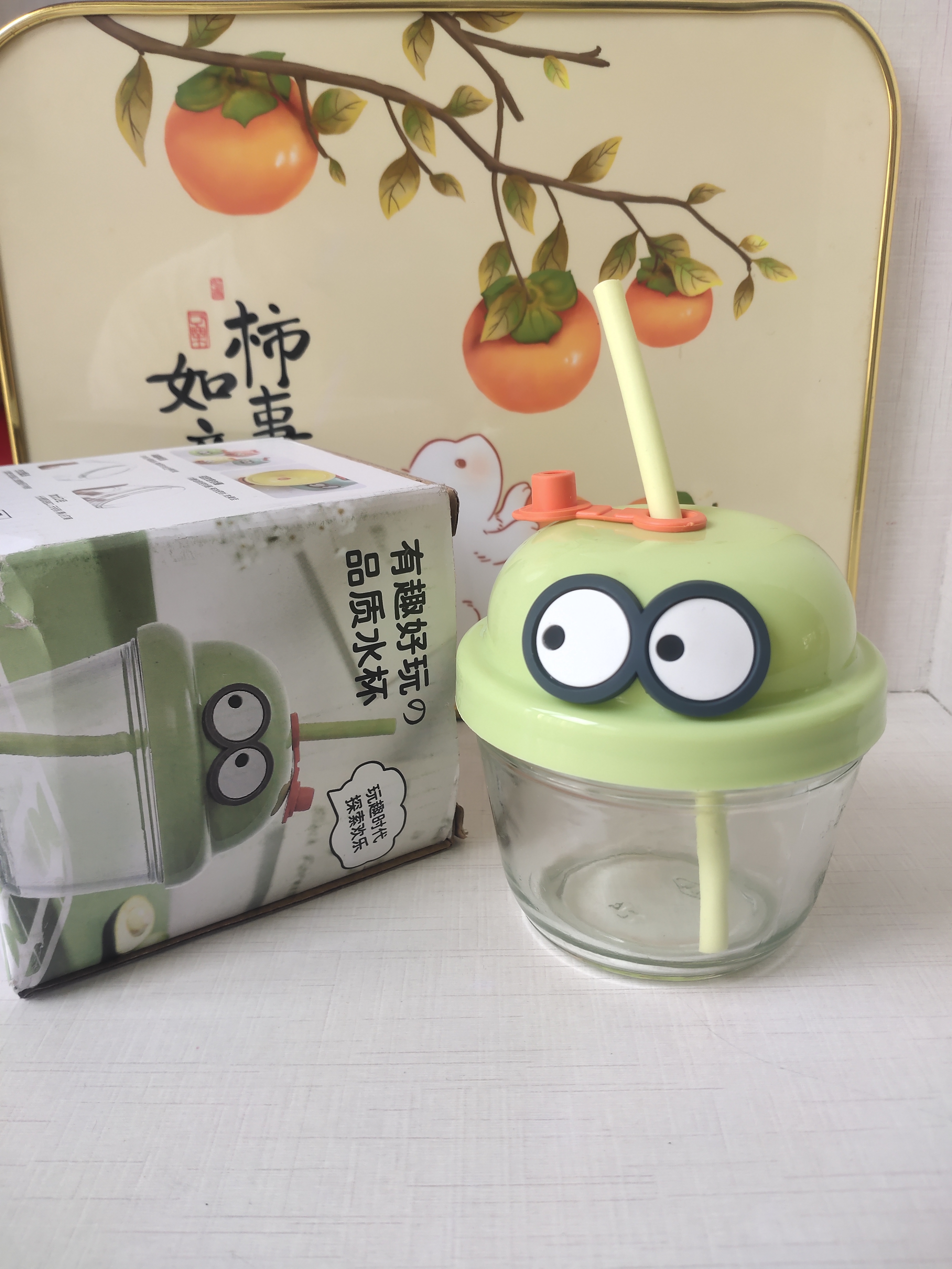 DR.SAYNEG兒童水杯吸管杯高顏值加厚耐高溫噸噸杯男女學(xué)生大容量玻璃杯子 曬單實(shí)拍圖