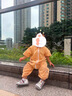 葆氏嬰兒爬爬服夏季罩衣拖地服寶寶防兒童外出連體罩衣臟戶外透氣四季 黃色格子罩衣-短袖款【贈護肘一對】 90cm 曬單實拍圖