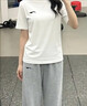 李寧（LI-NING）女士速干短袖長褲子兩件套夏季新款學生健身大碼寬松休閑運動套裝 白色速干T+灰色棉直筒褲套裝 M （建議110-130斤） 曬單實拍圖