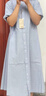 MUJI 女式 涼感 短袖襯衫連衣裙 女裝裙子長裙 26年夏季 BC2Q7C6S 薩克森藍條紋 L （165/88A） 曬單實拍圖