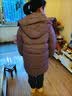 G.duck小黃鴨女童羽絨棉服中長(zhǎng)款冬裝加厚外套兒童棉衣大童女孩保暖棉襖 紅色 120 尺碼5~6歲【110-120cm】 曬單實(shí)拍圖